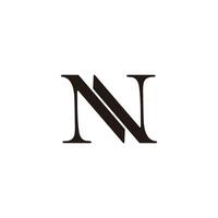 letter n nn simple stripes elegant logo vector
