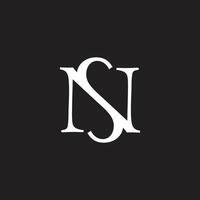 letter ns linked simple font curve logo vector