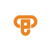 letter pu loop simple geometric logo vector