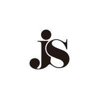 letter js linked overlap elegant logo vector