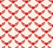 winged heart red seamless pattern vector