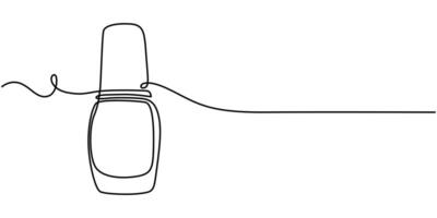 continuous one line drawing of nail polish vector