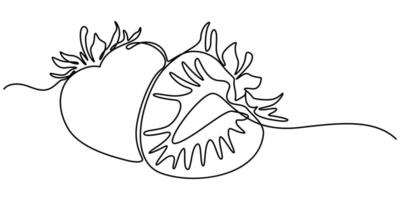 illustration with continuous line drawing Strawberries vector