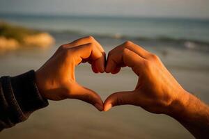 Fingers Forming A Heart Representing Connection And Affection photo