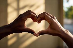 Hands Creating A Heart Shape Symbolizing Love And Unity photo