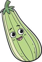 A happy and cute cartoon zucchini vector