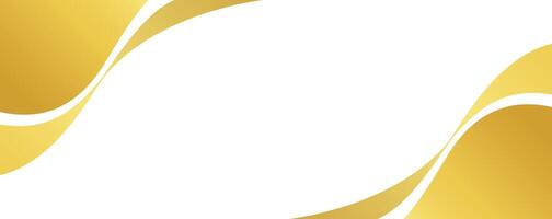 gold wave gradient for banner, golden wavy shape, gold wave curve on white background vector
