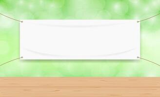 vinyl banner blank for mock up design, fabric empty for banner advertising vector