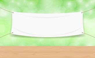 vinyl banner blank for mock up template, fabric empty for banner advertising vector