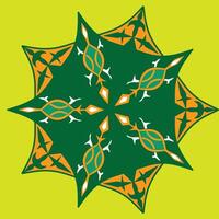 Mandala Pattern Ornament Green Color vector