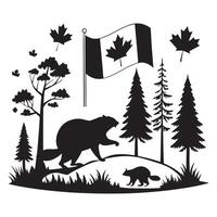 Canada Day Icons Maple Leaf and Fireworks vector