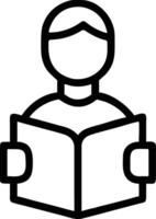 Icon modern design person reading book. vector