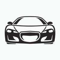 Sleek design car silhouette front view. vector