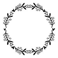 Elegant minimalist circle frame floral pattern. vector