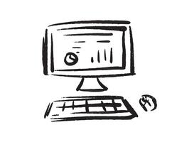Illustration of an COmputer University Handdrawn vector