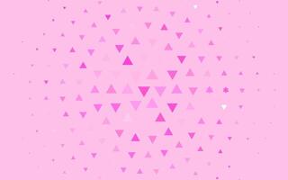 Light Pink template with crystals, triangles. vector
