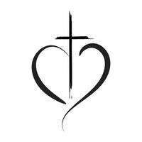 a heart with a cross in it vector