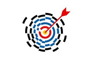 Target distracted, missing the aim but still manage the focus, achieving goal, good attention fast brainstorming, hard work with tired and stress, many problems but finally success stock illustration vector