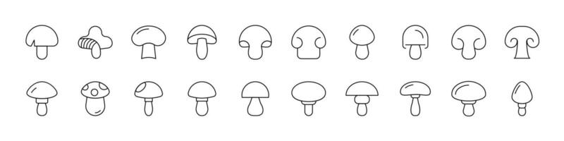 Mushroom Modern Outline Style Icons for Design, Cards, Apps, Social Networks vector