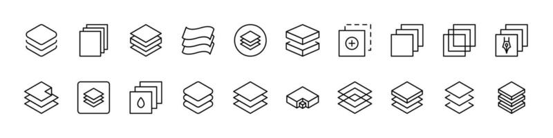 Folder Outline Web Line Icons Collection. Minimalistic Linear Pictogram for Web and Graphic Design, Apps, Banners, Social Network and Cards vector