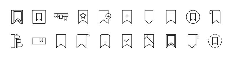 Reading Icon Set. Contains Icons of Bookmark for Graphics, Concept, Apps vector