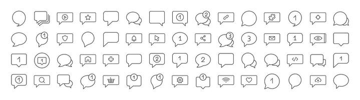 Various Speech Bubbles Modern Outline Style Icons for Design, Cards, Apps, Social Networks vector