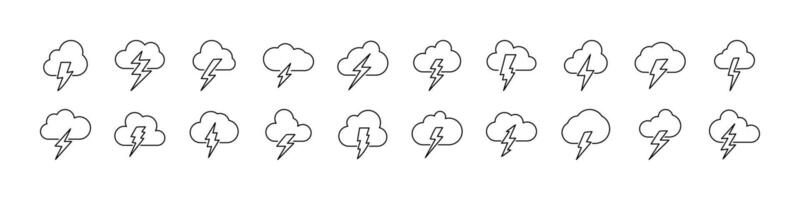 Lightning Related Line Icons for Web Sites, Books, Cards, Apps. Editable Stroke. Perfect for Web Sites, Books, Cards, Apps vector
