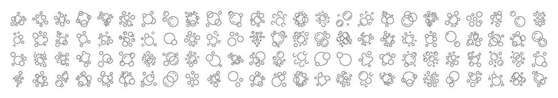 Foam Line Icon Set. Foam Outline Signs for Graphic and Web Design, Apps, Adverts, Various Cards vector