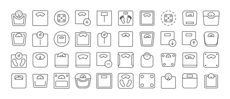 piso escala línea icono manojo. contorno señales para gráfico y web diseño, aplicaciones, anuncios, varios tarjetas vector