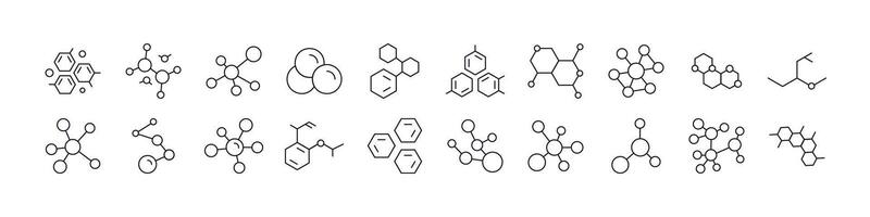 Atom Simple Isolated Line Icons Collection. Editable Stroke. Perfect for Web Sites, Books, Cards, Apps vector