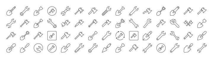 Brick Wall, Floor Plan, Building Line Icon Pack. Outline Signs for Graphic and Web Design, Apps, Adverts, Various Cards vector