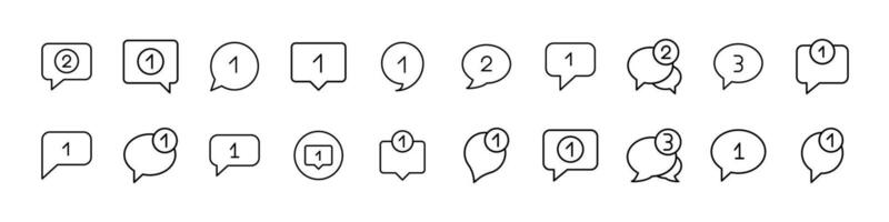 Set of Line Icons of Speech Bubbles. Minimalistic Linear Pictogram for Web and Graphic Design, Apps, Banners, Social Network and Cards vector