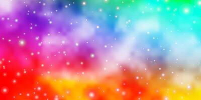Light Multicolor template with neon stars. vector