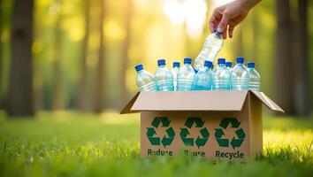 Plastic Bottle Recycling Concept - Sustainable Waste Management and Eco-Friendly Practices photo