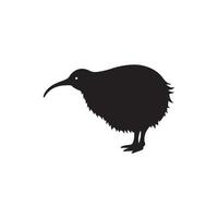 Realistic Kiwi Bird Silhouette vector