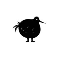 Unique Kiwi Bird Silhouette vector