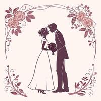 Vintage wedding invitation card with ornate elegant retro design. vector