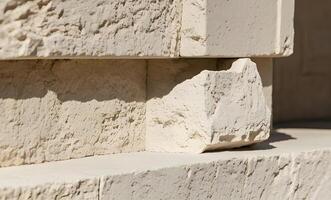 A close up of a stone wall with a hole in it photo