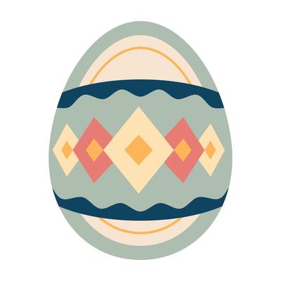 Geometric Pattern Pastel Easter Egg