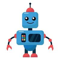 Funny hand drawn Robot on white isolated background vector