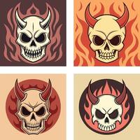 Edgy devil skull vector