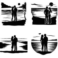 Couple in nature vector