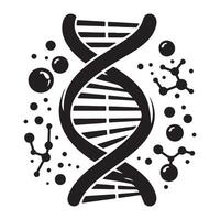 Dna molecule icon with bubbles vector