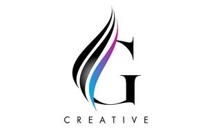 G letter Logo Icon serif font with Creative swoosh curves and elegant design vector