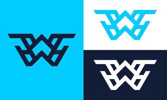 Abstract design of WW logo. vector