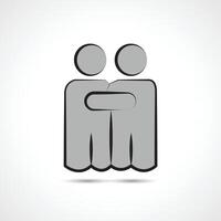 Illustration of two people hugging each other vector