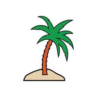 Cartoon Palm Tree on Sand vector