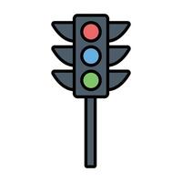 Traffic Signal with Three Colors Illustration vector