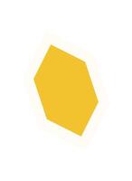 Bold hexagon shape element sticker. Modern abstract element with flat design. This brutalist figure showcases a contemporary style, perfect for y2k aesthetics or graphic projects. vector