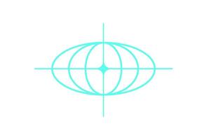 Y2K Abstract Cosmic retro icon. Modern aesthetic symbol with a flat shape. Trendy design, geometric element, potential for use in branding and decoration. vector